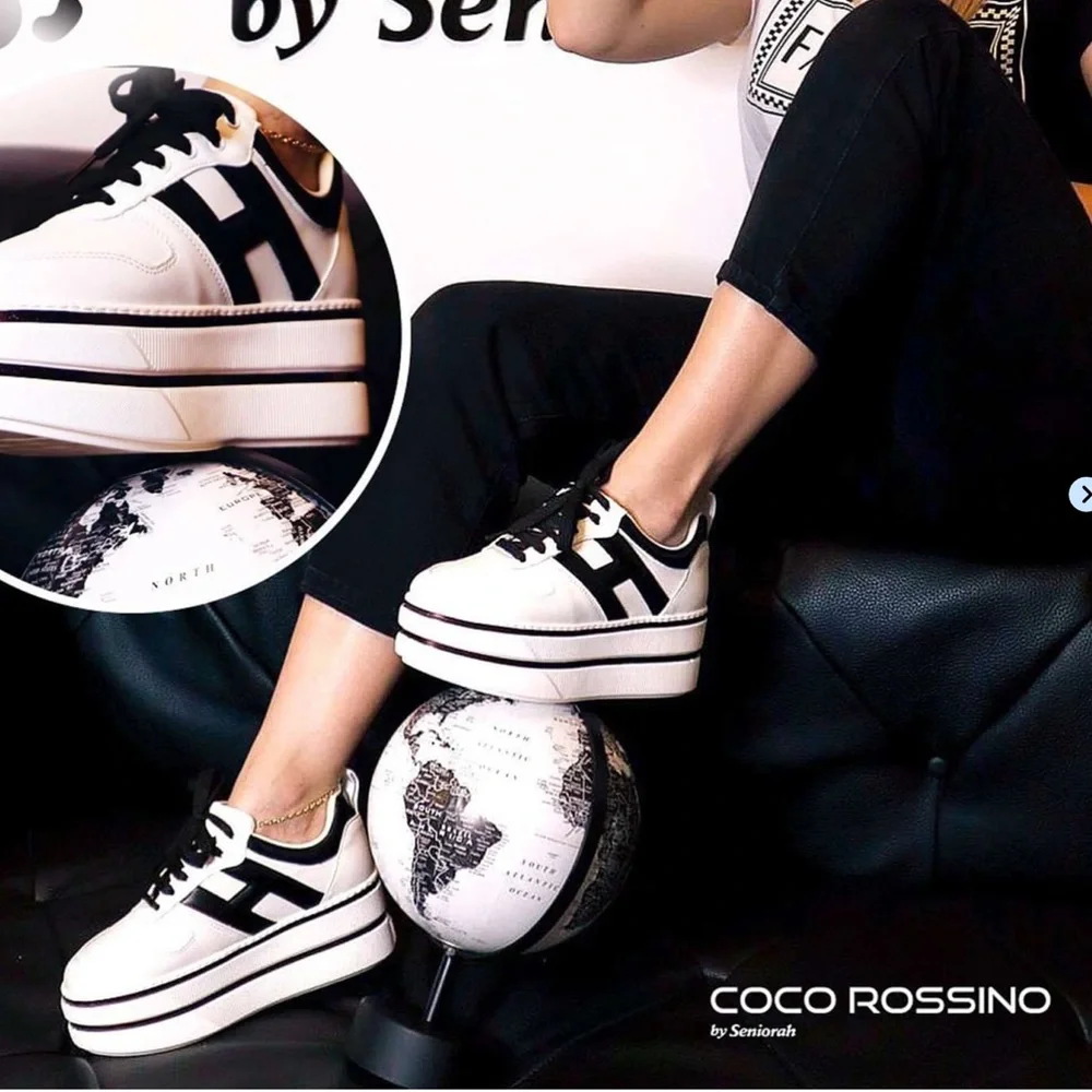 Coco Rossino Silver and Black Platform Sneakers - Picture 8 of 13